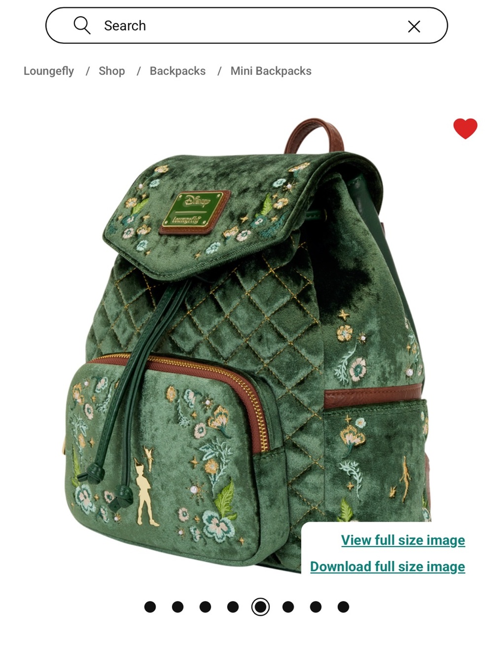 Loungefly Peter Pan Exclusive Quilted
Texture Mini Backpack, Crossbody, & Wallet - Picture 3 of 16